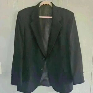 Sterling and Hunt Luxe Dark Navy Pinstripe 100% Wool Blazer Sz 42R EUC